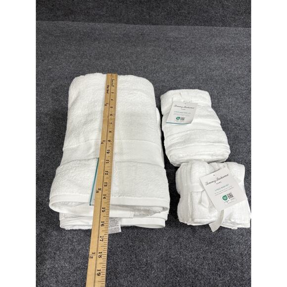 Tommy Bahama 9 Piece Premium Cotton Bath Towel Set Solid White NEW - Picture 11 of 12